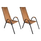 Conjunto De 2 Cadeira Canadá Para Área Externa De Aço Carbono