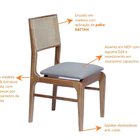 Conjunto De 2 Cadeira Em Madeira Maciça E Encosto Em Tela Viv