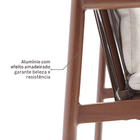 Conjunto de 2 Cadeiras de Jardim 82,5x60x66cm Alumínio e Couro Sintético Retrô Naterial