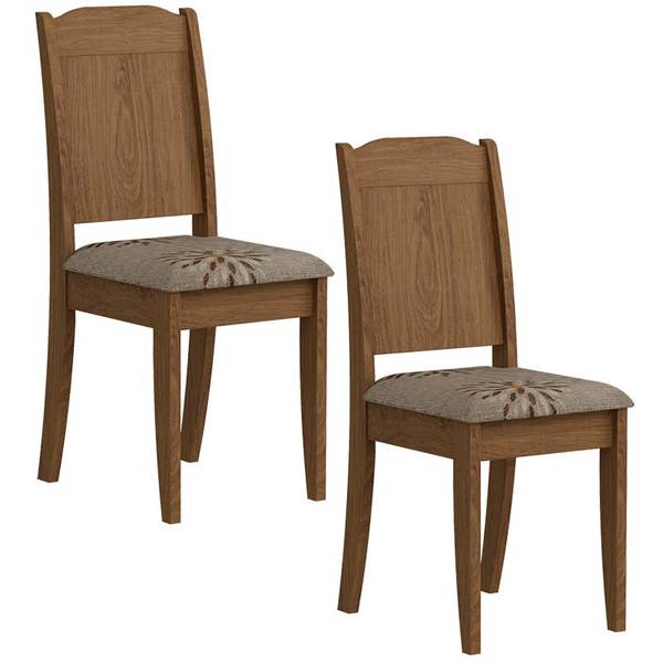 Conjunto De 2 Cadeiras Barbara Ii - Cimol - Savana / Café