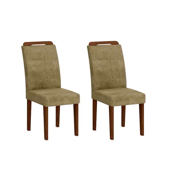 Conjunto De 2 Cadeiras De Jantar Athenas Castor Animalle Choc