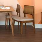 Conjunto De 2 Cadeiras De Jantar Kindon I Tela Castanho E Bege