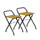 Conjunto De 2 Cadeiras Dobráveis Rústico Madeira Natural