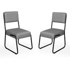 Conjunto De 2 Cadeiras Flórida Couro Sintético Sala De Jantar