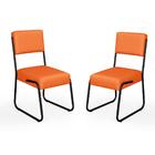 Conjunto De 2 Cadeiras Flórida Couro Sintético Sala De Jantar