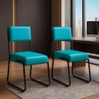 Conjunto De 2 Cadeiras Flórida Couro Sintético Sala De Jantar