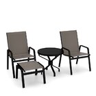 Conjunto De 2 Cadeiras Ibiza Alumínio Preto Tela Fendi