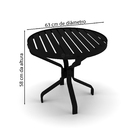 Conjunto De 2 Cadeiras Ripado Alumínio Preto Tela Preto