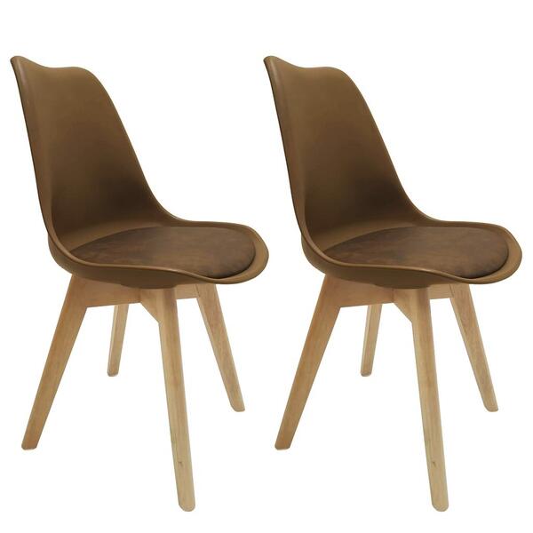 Conjunto De 2 Cadeiras Saarinen – Empório Tiffany - Marrom Old