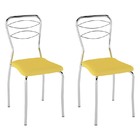 Conjunto De 2 Cadeiras Vinil Pc11  - Pozza - Amarelo
