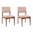 Conjunto De 2 Cadeirasde Jantar Kindon Ii Estofada Castanho E