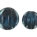 Conjunto De 2 Esferas Murano Azul Petróleo Tamanhos P E M