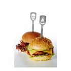 Conjunto De 2 Espetos Para Hamburguer Caveira E Fogo Gefu