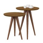 Conjunto De 2 Mesas De Apoio Com Pés Palito No Estilo Retrô 8