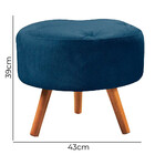 Conjunto De 2 Poltronas + 1 Puff Sabrina Veludo Azul - Specia