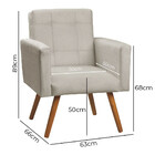 Conjunto De 2 Poltronas + 1 Puff Sabrina Veludo Star Confort