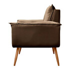 Conjunto De 2 Poltronas + 2 Puff Opala Veludo Marrom Chocolat