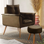 Conjunto De 2 Poltronas + 2 Puff Opala Veludo - Star Confort