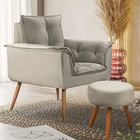 Conjunto De 2 Poltronas + 2 Puff Opala Veludo - Star Confort