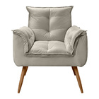 Conjunto De 2 Poltronas + 2 Puff Opala Veludo - Star Confort