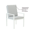Conjunto de 2 Poltronas Alumínio com Braço Branca 98x61x64cm Athena Naterial