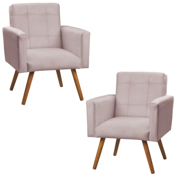 Conjunto De 2 Poltronas Decorativas Sabrina Veludo Star Confo