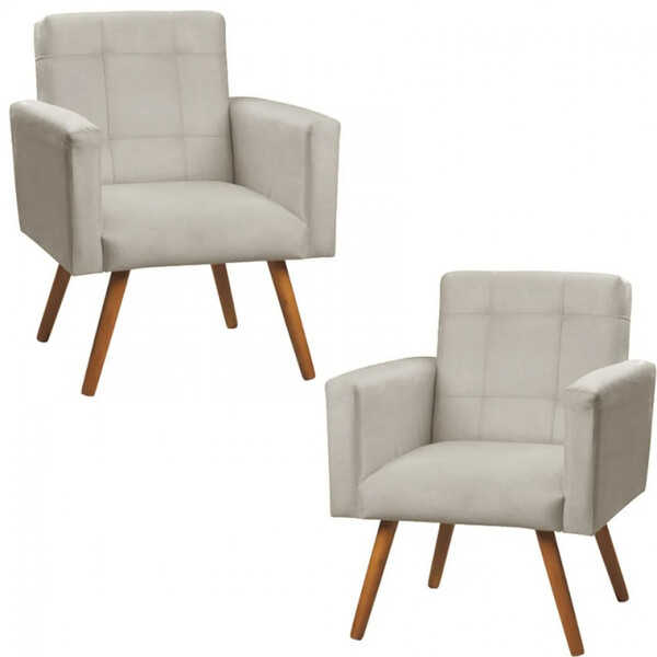 Conjunto De 2 Poltronas Decorativas Sabrina Veludo Star Confo
