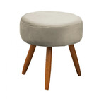 Conjunto De 2 Poltronas E 2 Puff Opala Veludo Bege Marfim Sta