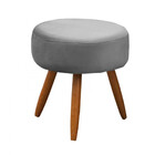 Conjunto De 2 Poltronas E 2 Puff Opala Veludo Cinza Chumbo St