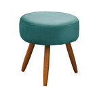 Conjunto De 2 Poltronas E 2 Puff Opala Veludo Turquesa Ciano