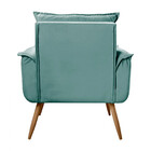 Conjunto De 2 Poltronas E 2 Puff Opala Veludo Turquesa Ciano