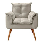 Conjunto De 2 Poltronas Opala Veludo Bege Marfim - Speciale H