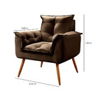 Conjunto De 2 Poltronas Opala Veludo Marrom Chocolate - Speci