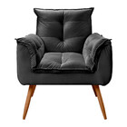 Conjunto De 2 Poltronas Opala Veludo Preto - Speciale Home