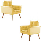 Conjunto De 2 Poltronas Opala Veludo Star Confort