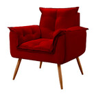 Conjunto De 2 Poltronas Opala Veludo Vermelho - Speciale Home