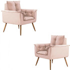 Conjunto De 2 Poltronas Veludo Opala  Star Confort