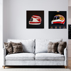 Conjunto De 2 Quadros 3d Helmet Np Bt52 E 88 Branco G53 - Gra