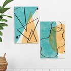 Conjunto De 2 Telas Decorativa Abstrato