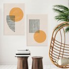 Conjunto De 2 Telas Decorativa Abstrato Moderno