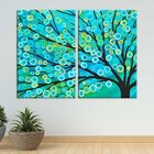 Conjunto De 2 Telas Decorativa Arvore Da Vida