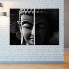 Conjunto De 2 Telas Decorativa Buda Neutro
