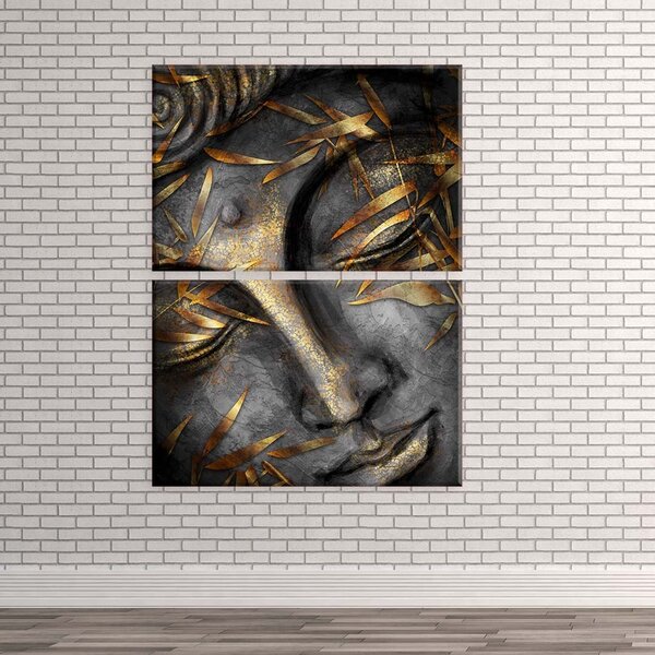 Conjunto De 2 Telas Decorativa Buda New