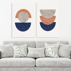 Conjunto De 2 Telas Decorativa Círculos Abstratos