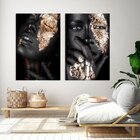 Conjunto De 2 Telas Decorativa Fashion Gold