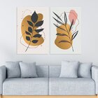 Conjunto De 2 Telas Decorativa Flor Minimalista