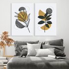 Conjunto De 2 Telas Decorativa Flower Black