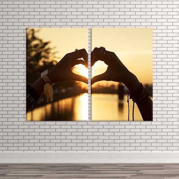 Conjunto De 2 Telas Decorativa Love