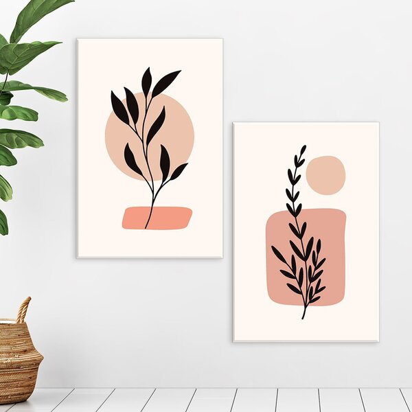 Conjunto De 2 Telas Decorativa Minimalista