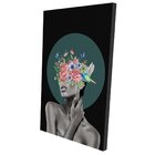 Conjunto De 2 Telas Decorativa Mulher Floral Black And Green